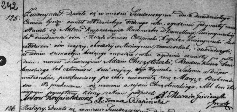 Plik:Adam Chrząstowski zgon 1847 Szczebrzeszyn.jpg